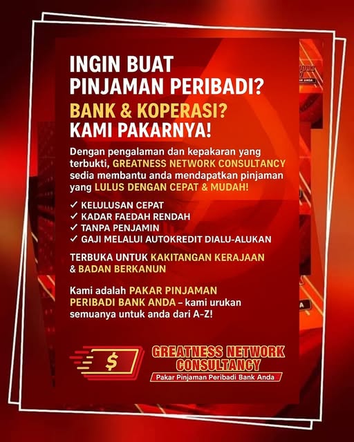 Pembiayaan Peribadi Bank & Koperasi Untuk Kakitangan Awam & Swasta
