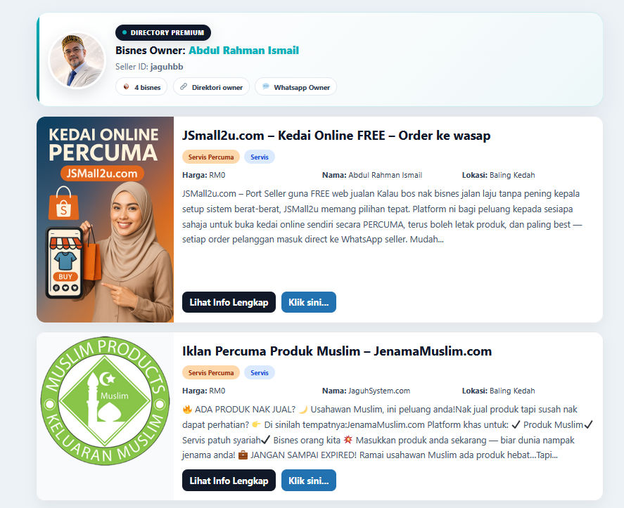 Web Iklan Bisnes PERCUMA – PortBisnes.com