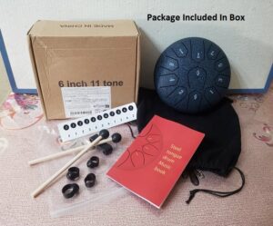 Music 6 Inch 11 Tone Steel Tongue Drum Ethereal Drum. Gendang Muzik