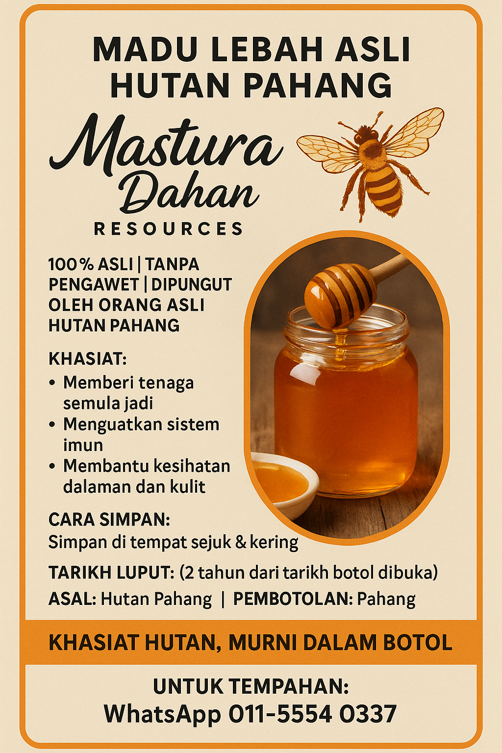 Madu Asli ZyraAds – Madu Semula Jadi Berkualiti Untuk Seisi Keluarga