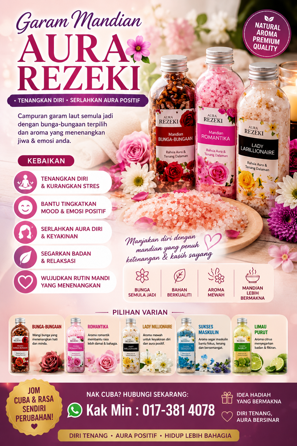 Garam Mandian Aromaterapi – Solusi Tenangkan Jiwa & Relaksasi Di Rumah