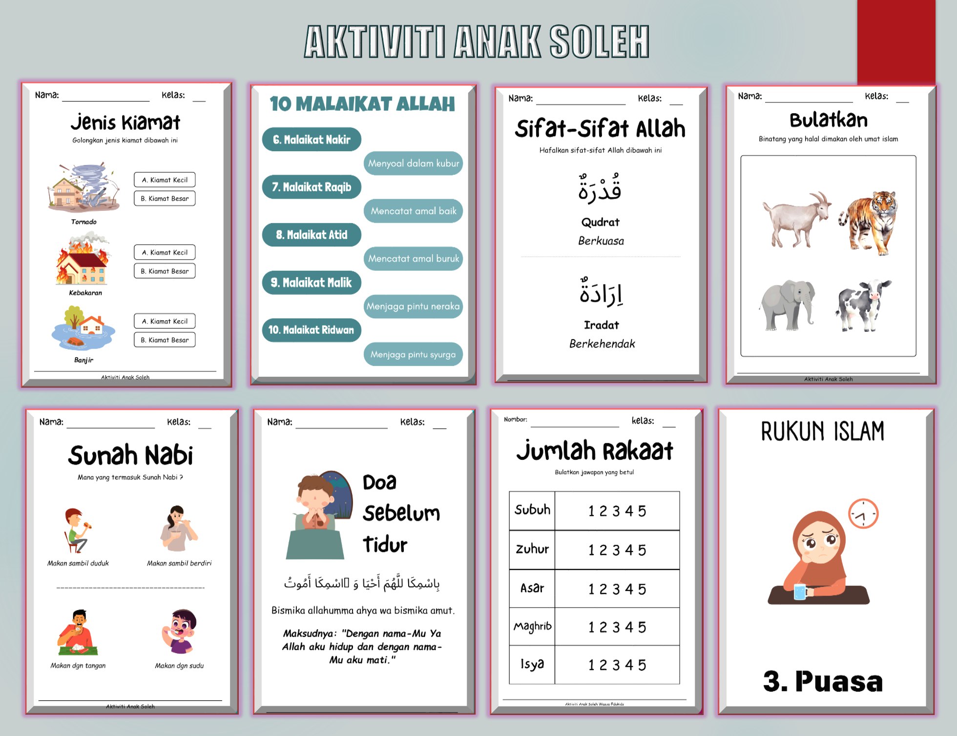Aktiviti Anak Soleh (printable)