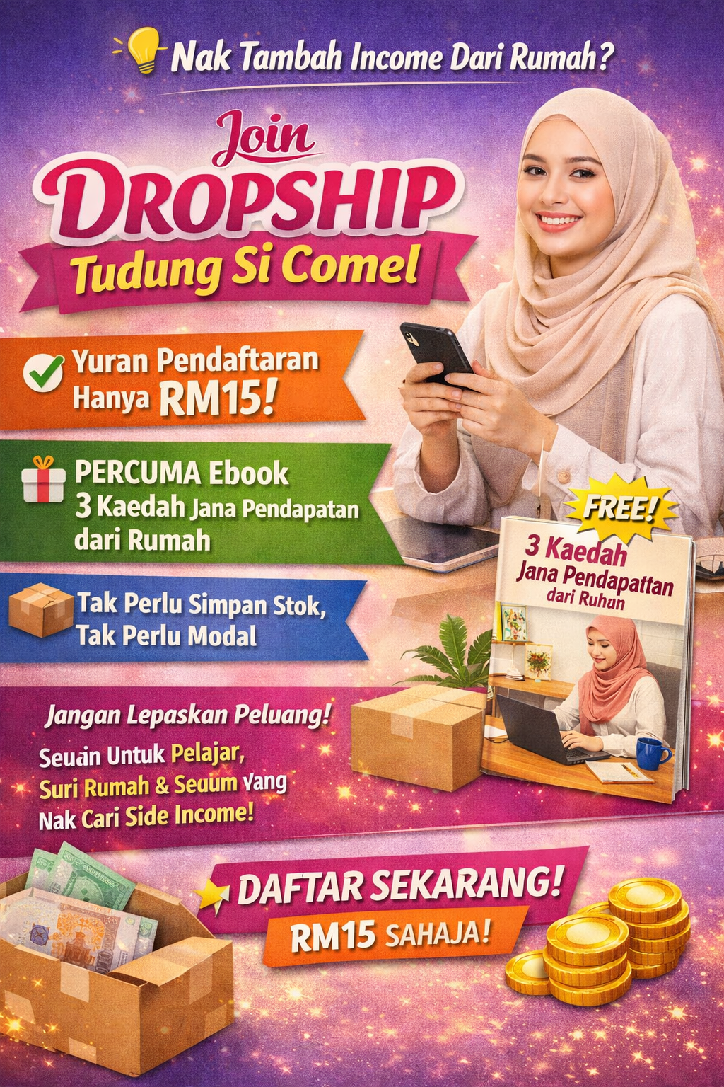Affiliate / Dropship Tudung Si Comel