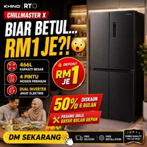 “😱 BIAR BETUL?! PETI SEJUK 4 PINTU DEPOSIT RM1 JE?!”