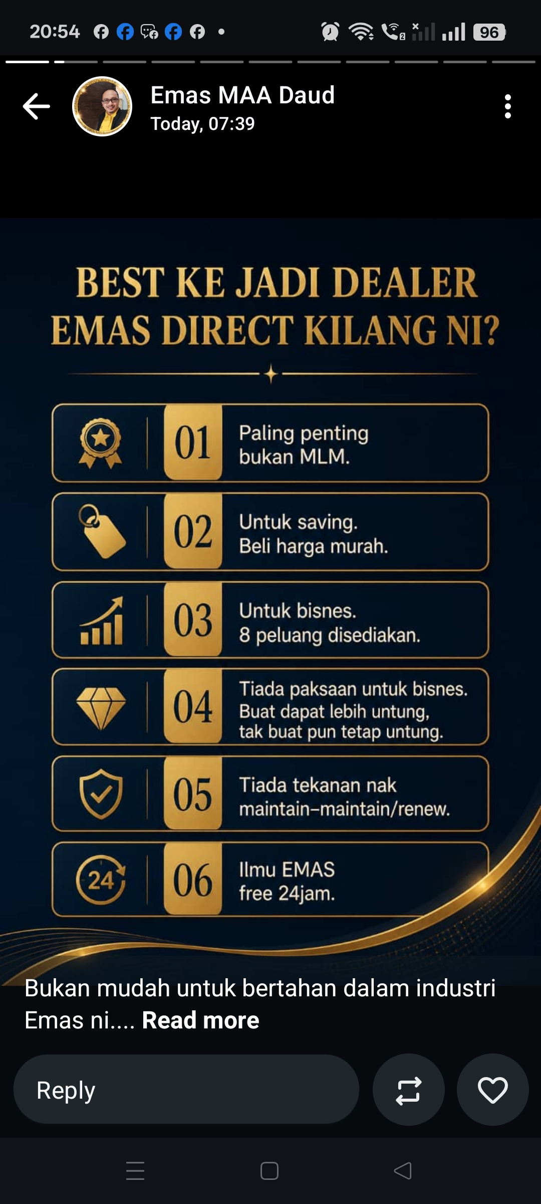 EMAS harga kilang