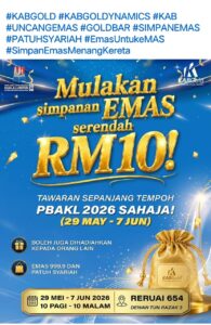 Dengan RM10 Dah Boleh Mula Simpan Emas