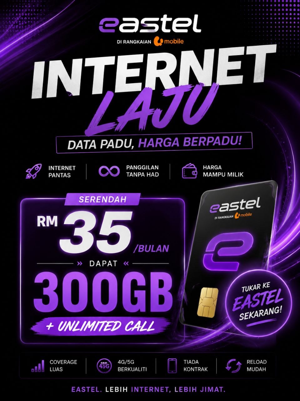 Simcard EASTEL bukan sekadar simcard tp boleh jana pendapatan lumayan