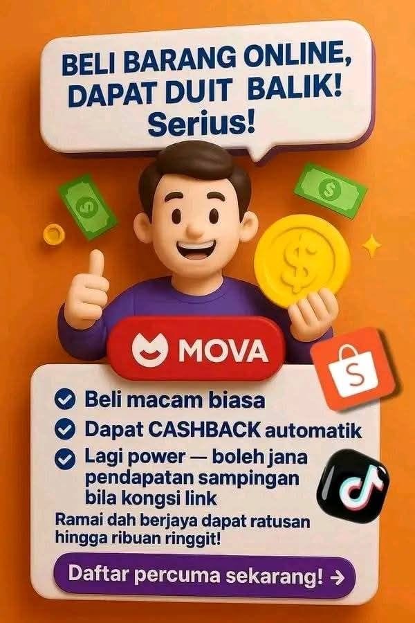 Shoping dapat CASH BACK