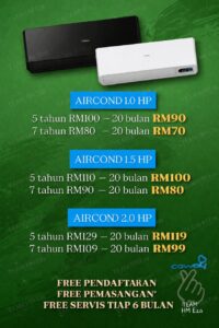 Aircond Coway dengan penapis udara