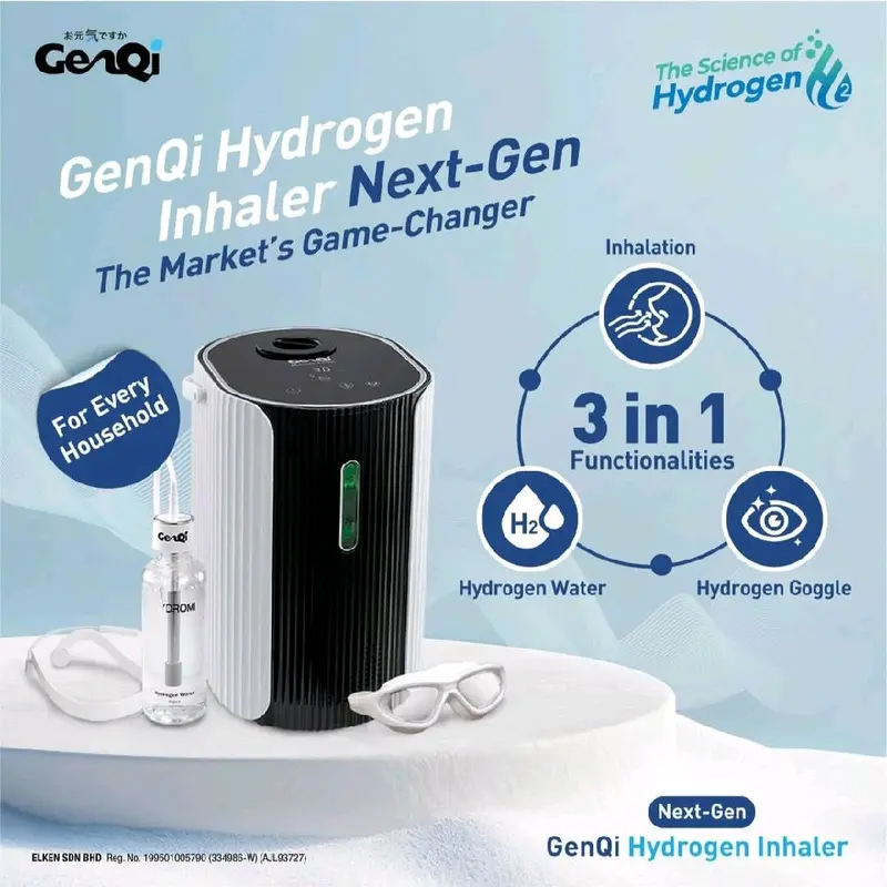 Penyedut Hidrogen (Hydrogen Inhaler) 3 Dalam 1 (Baharu)