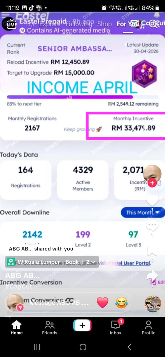 Simkad EASTEL bukan sekadar simkad telco, ia nya boleh jana pendapatan jangka panjang di masa depan Modal Rm10 je UTK 1 sim, beli 10 Rm100