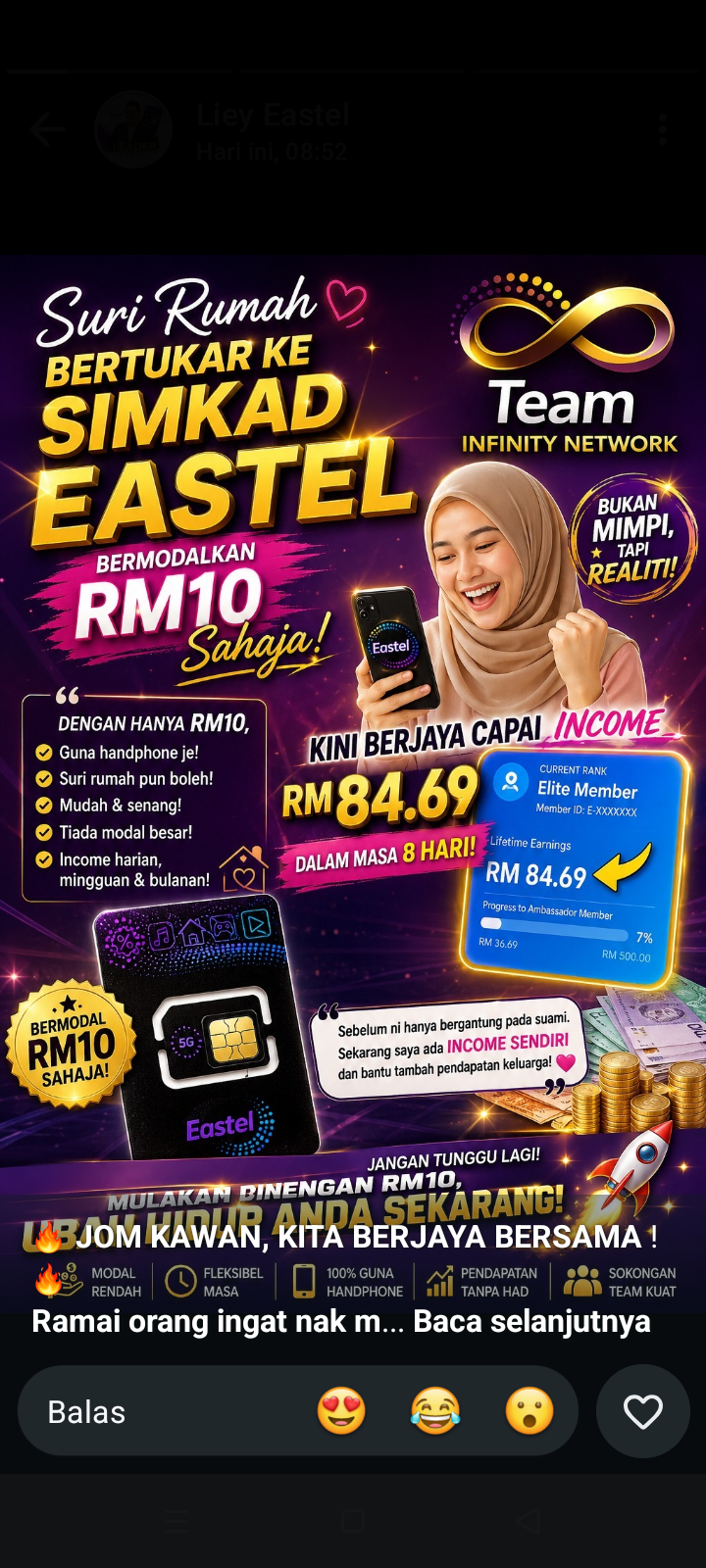 AGENT DIPERLUKAN – JUAL SIMKAD EASTEL – Jana Income Pasif Sepanjang Hayat