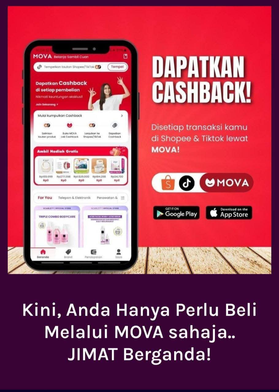Aplikasi MOVA Free Cashback