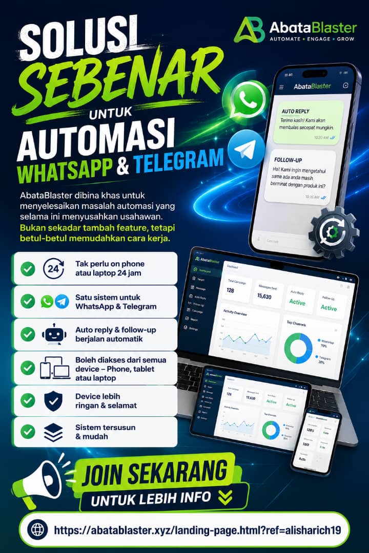 Solusi Sebenar Untuk Automasi WhatsApp & Telegram