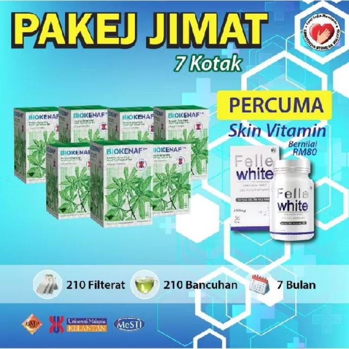 BIOKENAF PAKEJ JIMAT(7 KOTAK) DAPAT FREE GIFT SKIN VITAMIN