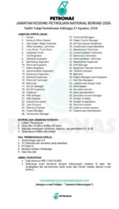 JAWATAN KOSONG PETROLIAM NATIONAL BERHAD