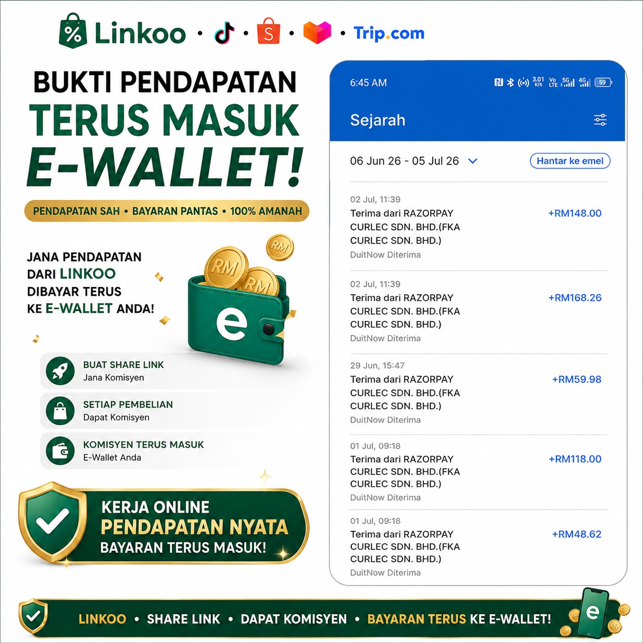 Shopping dapat cashback