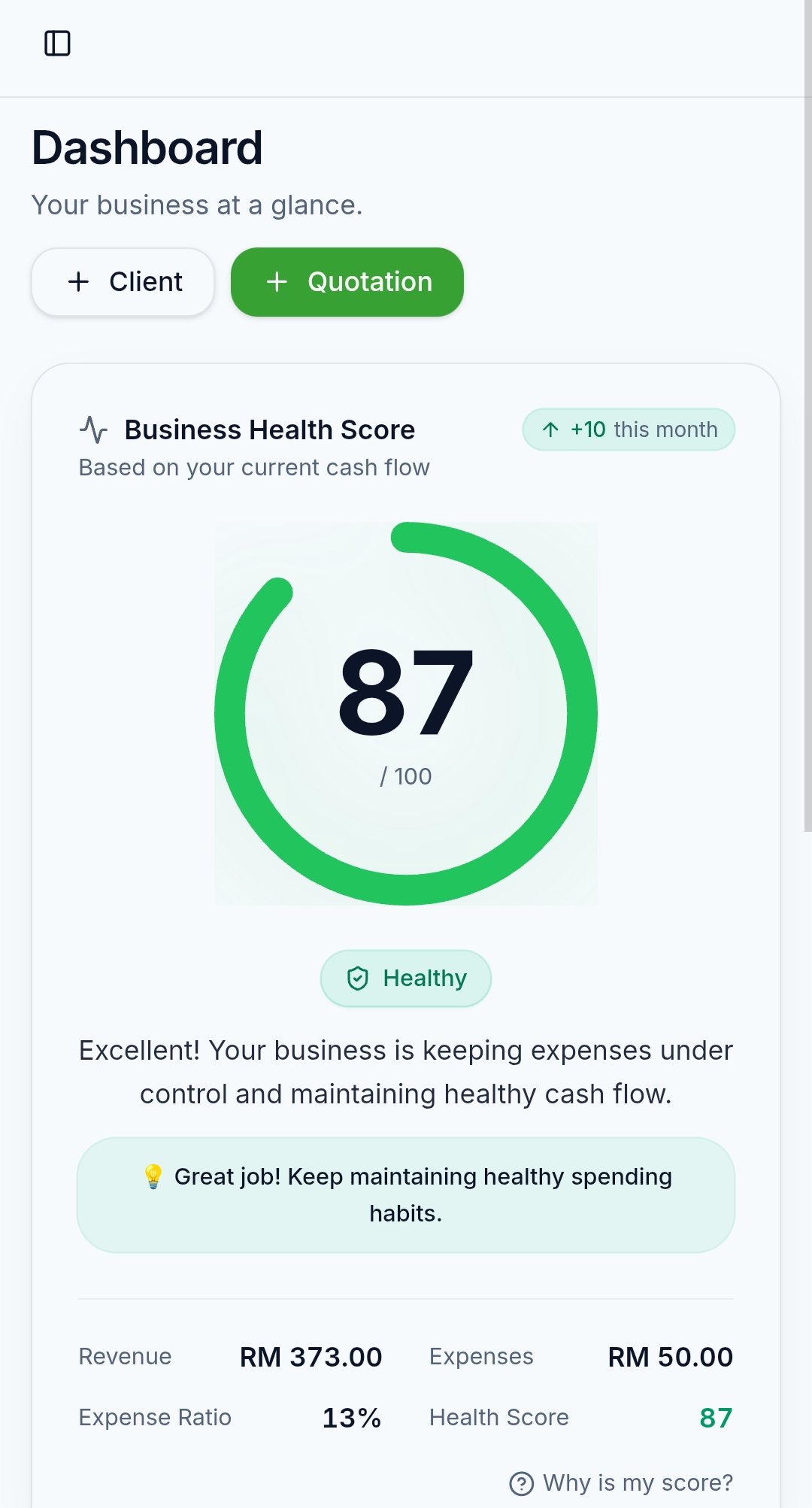 BizPocket-Aplikasi urus cash flow.