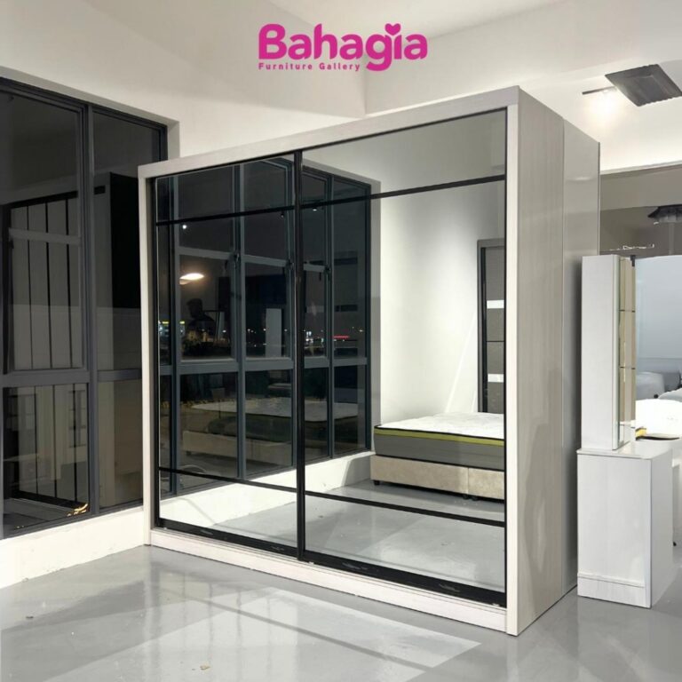 Almari pakaian 8×8 full mirror
