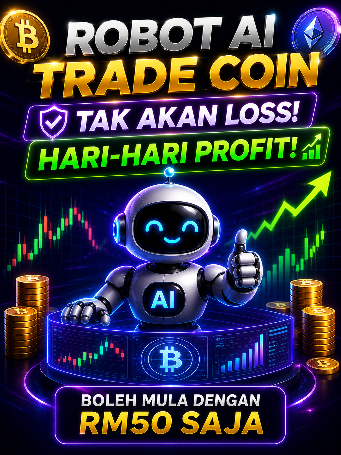 robot AI trading coin yang tak kalah hari-hari profit.