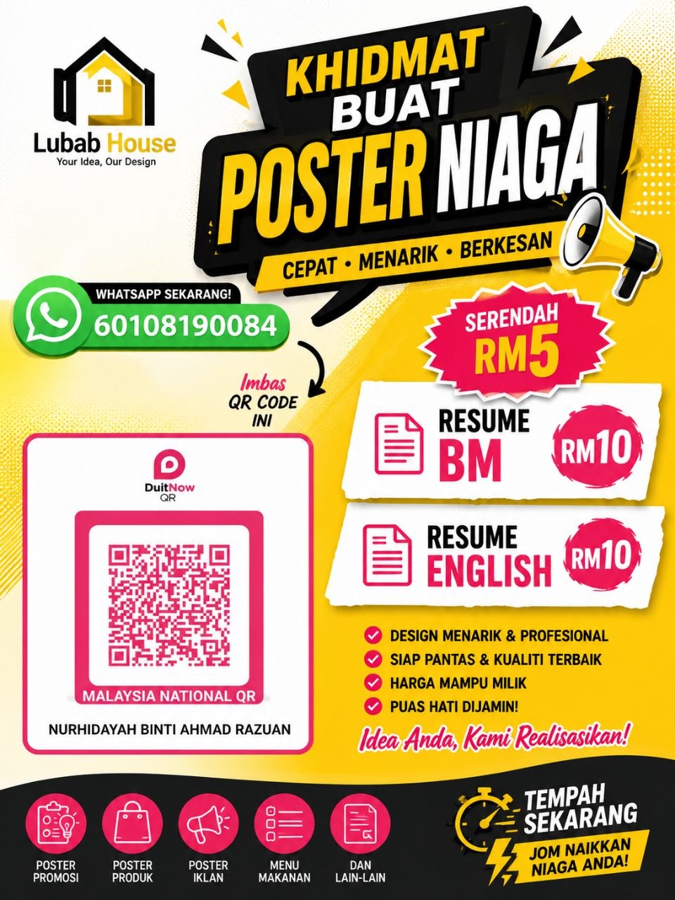 SERVIS BUAT POSTER DAN RESUME