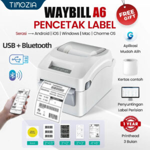TIMOZIA Bluetooth Thermal Printer | Shipping Label, Barcode, Air Waybill, A6, AWB Wireless Printing