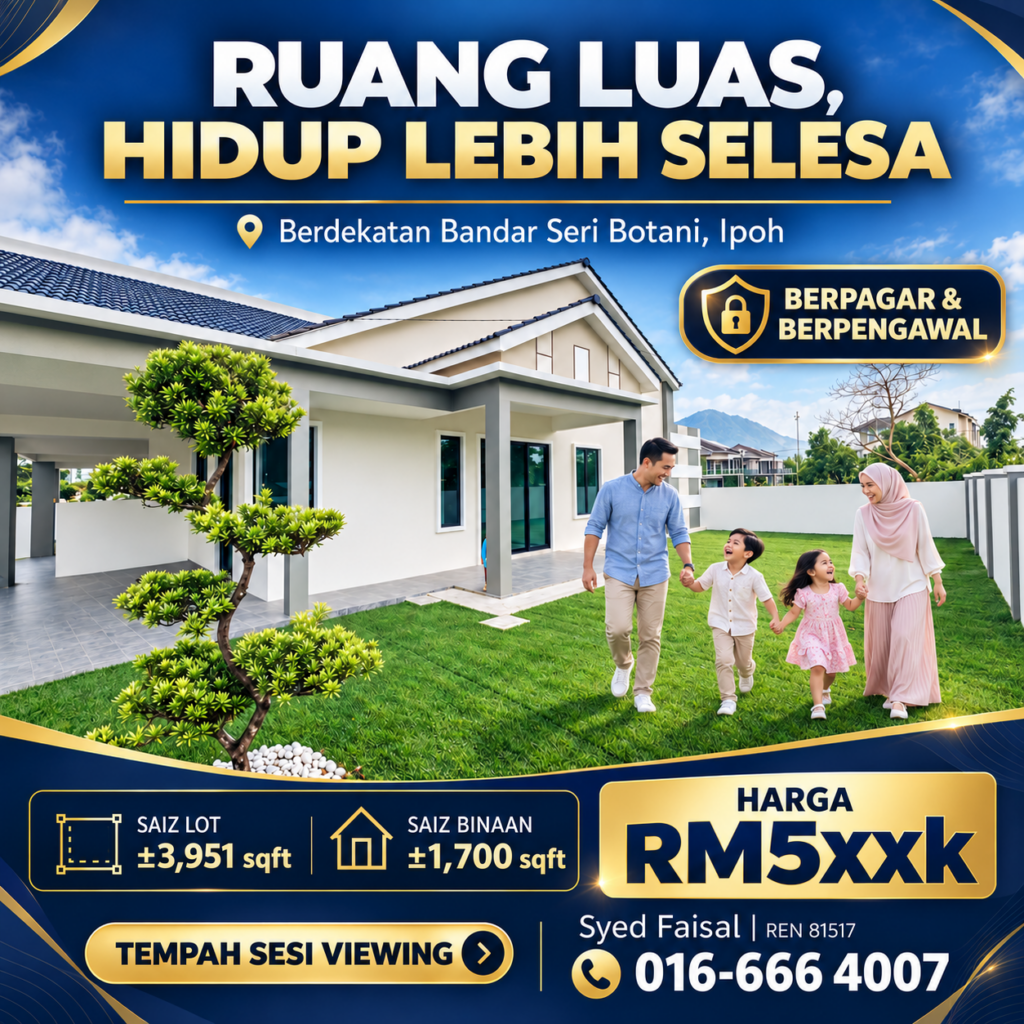 Rumah Corner Lot Seluruh Perak