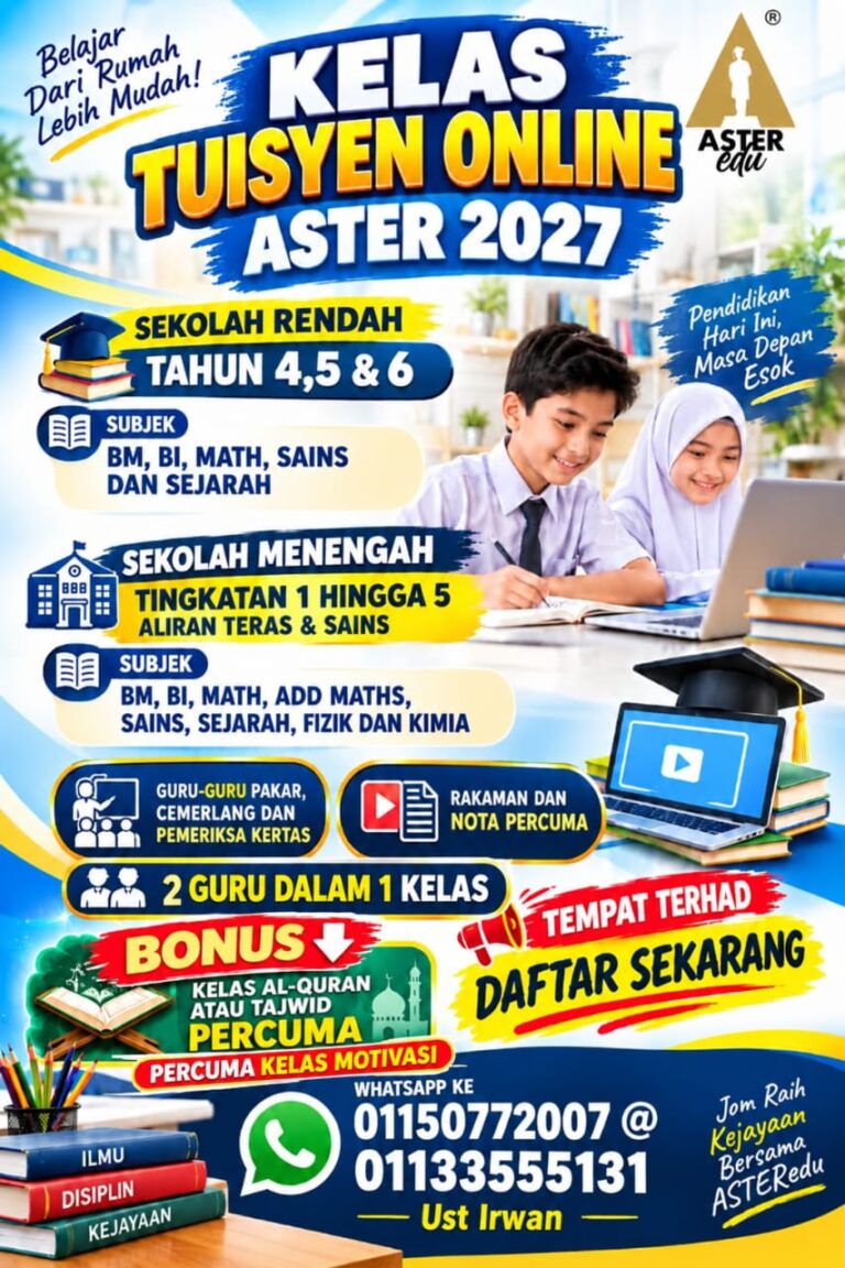 KELAS TUISYEN ONLINE 2027